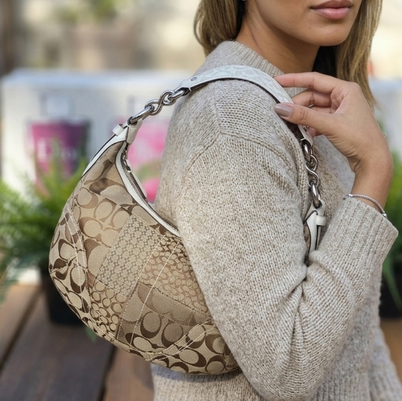 Coach Handbags - Coach Patchwork Signature Hobo Bag in Brown 2006